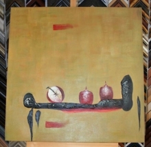 Obraz zátiší s jablky 90x90 cm